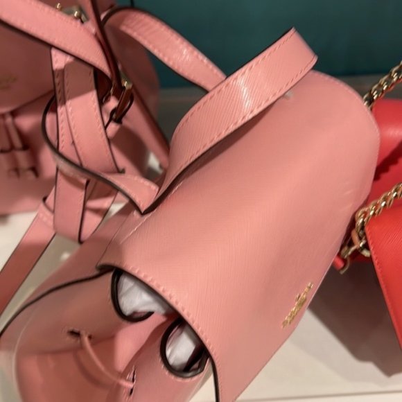 Kate Spade Lizzie Medium Flap Backpack Bright Carnation - Picture 14 of 16